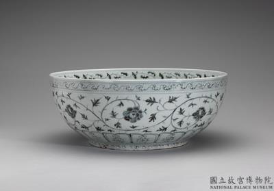 图片[2]-Bowl with peony scrolls in underglaze blue, Ming dynasty, Hongwu reign (1368-1398)-China Archive